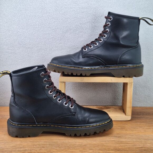Dr. Martens Awley Men\'s 7 EU 39 Combat Boots Black Leather Women\'s 8 UK 6 Doc